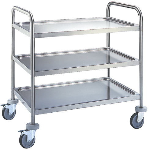 Chariot De Service En Inox Avec 3 Niveaux 780X430 Mm, 5014
