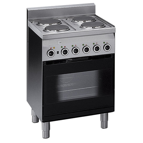 Cuisinière électrique, 4 plaques, 1 four électrique à convection avec grill électrique