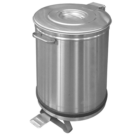 Poubelle En Inox Sur Roues Avec Commande à Pédal, 90 Litres, 9025IB