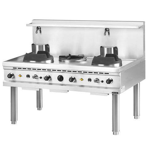 Plan De Cuisson Wok à Gaz, 2 Brûleurs, 1 Brûleur Soupe, 2 Robinets Pour L'Eau, AHA0008/NN