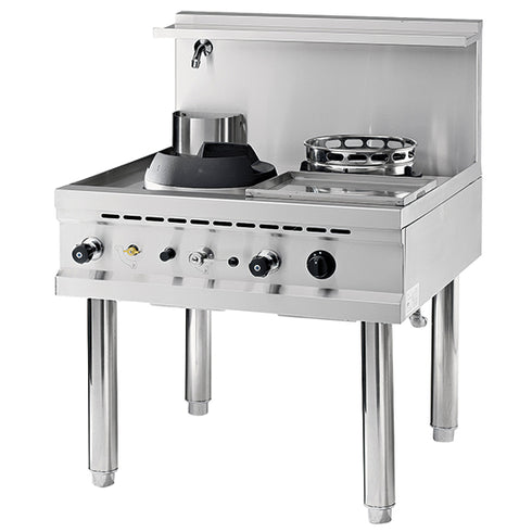 Plan De Cuisson Wok à Gaz, 1 Brûleur, 1 Brûleur Soupe, 1 Robinet Pour L'Eau, AHA0014/NN