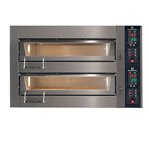 Four Électrique Boulangerie Pour 2+2 Plateaux 60X40 Cm H=18 Cm Avec Vapeur, Contrôle Digital, AIF0056