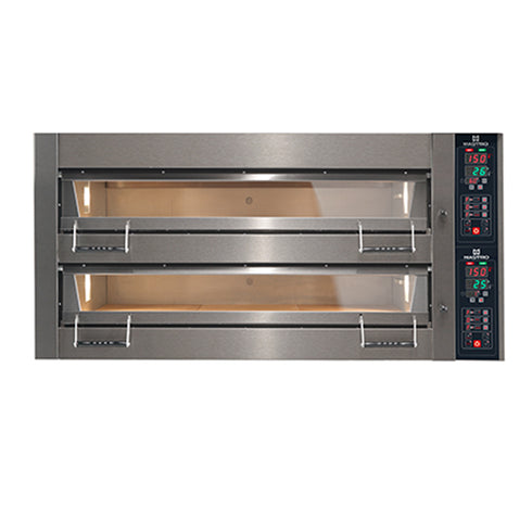 Four Électrique Boulangerie Pour 4+4 Plateaux 60X40 Cm H=18 Cm Avec Vapeur, Contrôle Digital, AIF0058