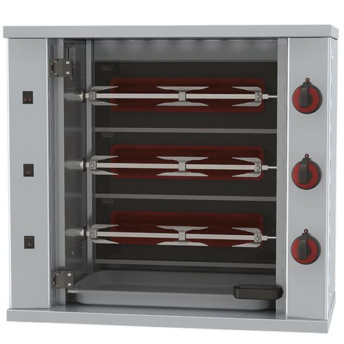 Rôtissoire à Poulets Électrique Avec Éclairage, 3 Broches Pour 9 Poulets, AJD0003/CCN