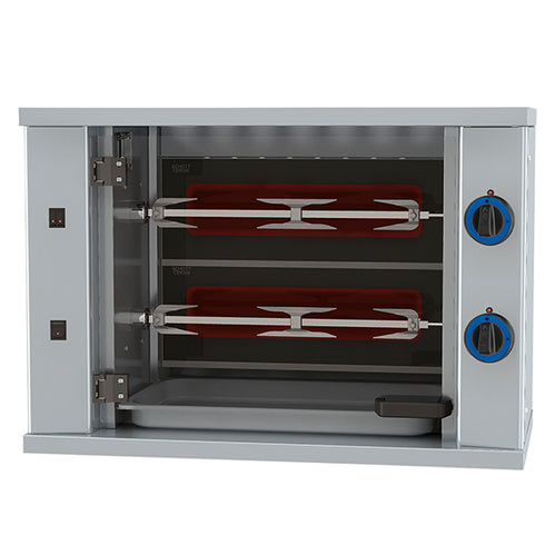 Rôtissoire à Poulets à Gaz Avec Éclairage, 2 Broches Pour 6 Poulets, AJD0005/CCN