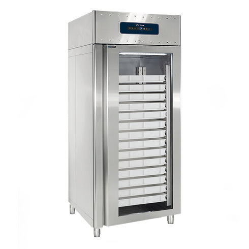 Congélateur 850 Litres En Inox Avec Porte En Verre Pour Pâtisserie, 56X 600X400 Mm, -10°/-20°C, BMB0080G