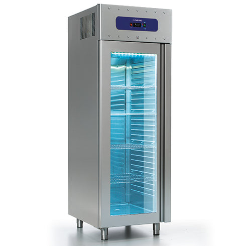 Réfrigérateur 700 Litres En Inox Avec Porte En Verre, Gn 2/1, -2°/-8°C, 85 Mm Isolation, BMC0001/FGM