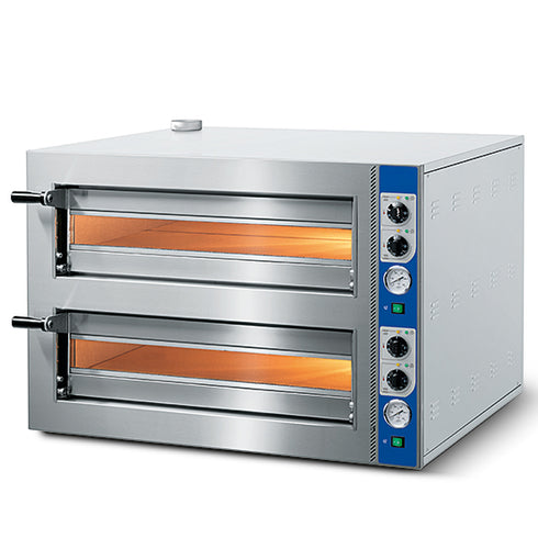 Four à Pizza Électrique Pour 4+4 Pizzas Ø 350 Mm, Contrôle Mechanique, CAB0033/CN