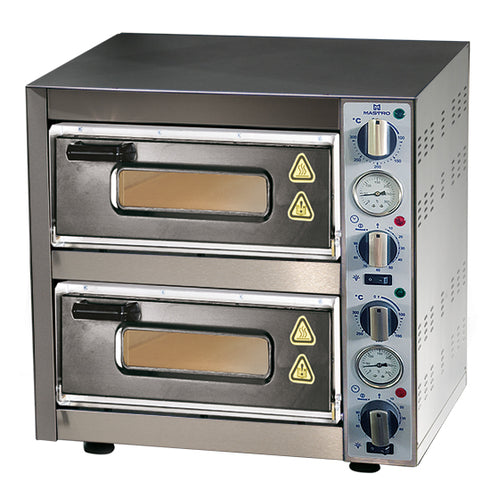 Four à Pizza Électrique Pour 2 Pizzas Ø 400 Mm, Contrôle Mechanique, CAB0099/E