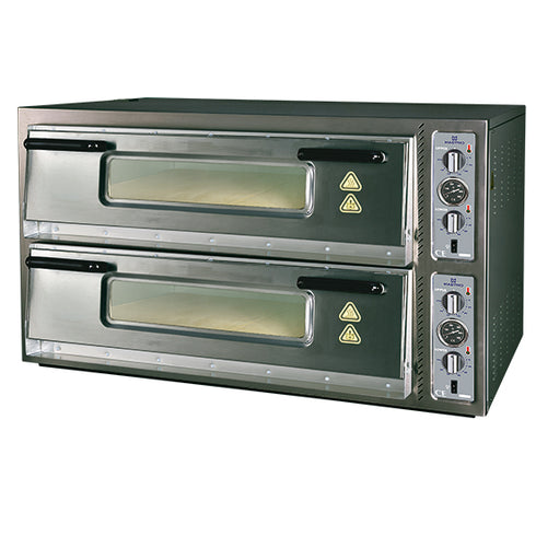 Four à Pizza Électrique Pour 6+6 Pizzas Ø30 Cm, Contrôle Mechanique, CAB0113/E