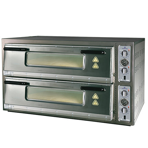 Four à Pizza Électrique Pour 9+9 Pizzas Ø30 Cm, Contrôle Mechanique, CAB0115