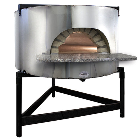 Four à Pizza à Bois Avec Façade En Acier Inox, Sole Ø 1540 Mm, Capacité 10/12 Pizzas, CAC0018