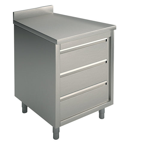 Bloc De 3 Tiroirs Gn 1/1 Avec Dosseret, 500X700 Mm, DTC3A705