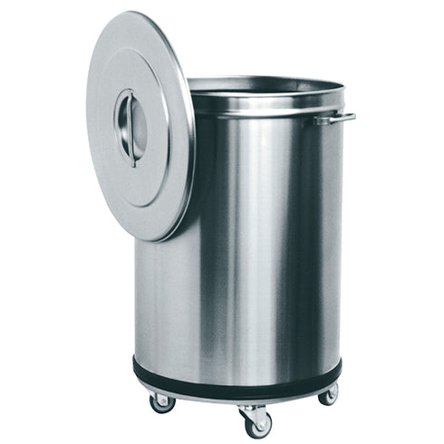 Poubelle En Inox Sur Roues, 90 Litres, GGZ0033