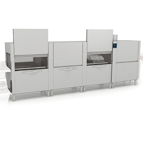 Lave-Vaisselle à Traction De Paniers, Prelavage-Laver-Multi Rincer-Récupération Chaleur Et Séchoir, GLB0051/CN