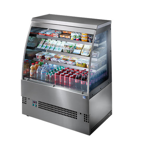 Comptoir Réfrigéré Ventilée Avec 3 Étagères, +3°/+5°C, L=1500 Mm - Self Service En Acier Inox, H18FNE102