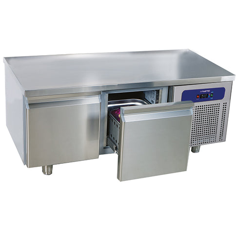 Soubassement Réfrigéré Avec 2 Tiroirs 1/1 Pour Appareils De Cuisson, L=1400 Mm, HCE2004/F