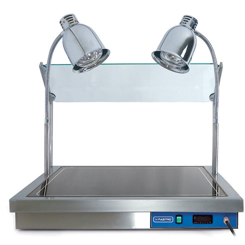 Plan Chauffe Avec Verre Frontal, 2X Gn 1/1 Avec 2 Lampes Halogènes, ICA0011