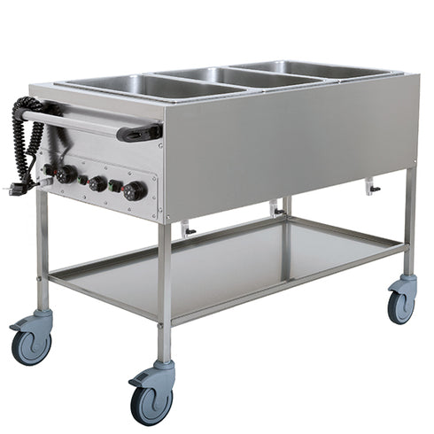 Chariot Bain-Marie Avec 3 Bacs Gn 1/1 H=150 Mm, 3 Température, IFD0002/MN