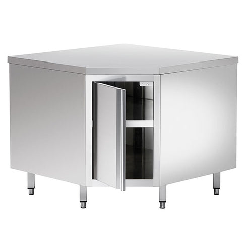 Table Armoire Basse Neutre, A Angle, Avec Porte Battante, Sans Dosseret, 1000X700 Mm, STAB71