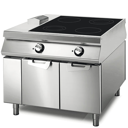 Plaque Induction Avec 4 Plaques Sur Coffre Avec Portes, Tableau De Contrôle Sur Deux Côtès, VS110100IND