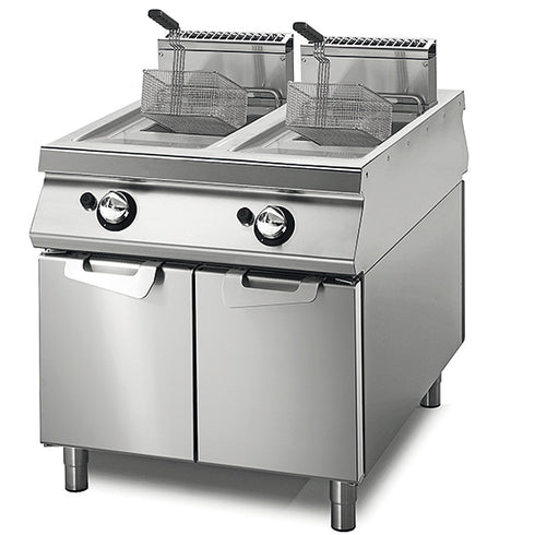 Friteuse Gaz 22+22 Litres Sur Coffre Avec Portes, VS11080FRGS22
