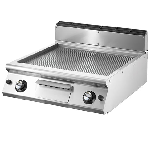 Fry-Top Gaz, Top, Plaque Nervurée Chromée, VS7080FTRRGVC