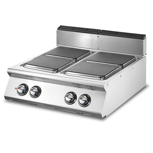 Cuisinière Électrique, Top, 4 Plaques Carrées En Fonte, VS7080PCEQT