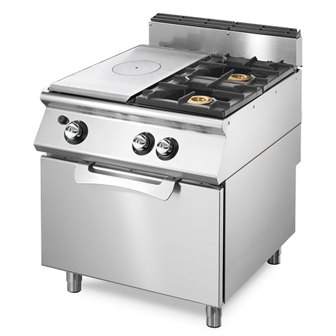 Plaque Coup De Feu Gaz Sur Four Gas Statique Gn 2/1 + 2 Brûleurs, VS7080TPPCFG