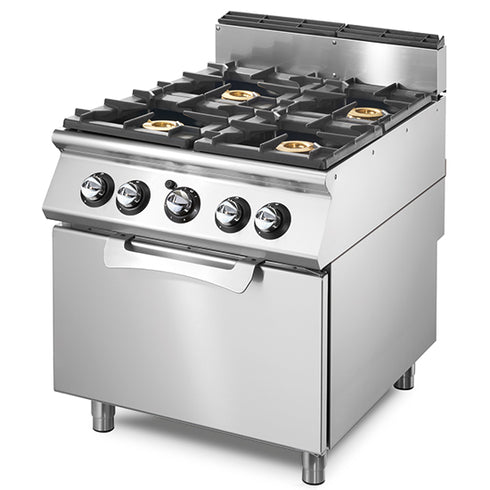 Cuisinière Gaz Sur Four Gaz Statique Gn 2/1, 4 Brûleurs, VS9080CFG