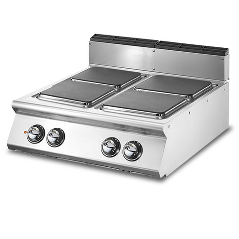 Cuisinière Électrique, Top, 4 Plaques Carrées En Fonte, VS9080PCEST
