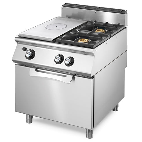 Plaque Coup De Feu Gaz Sur Four Gas Statique Gn 2/1 + 2 Brûleurs, VS9080TPPCFG