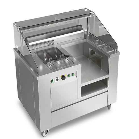 Stations De Show Pasta 1115 Mm Avec Cuisseur à Pâtes 24 Litres Et Aspiration Intégrée, VSSP110