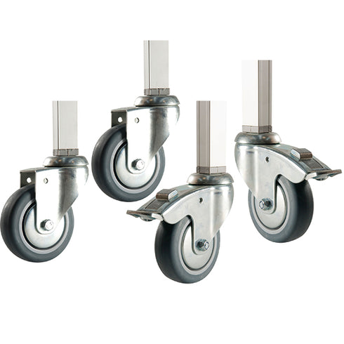 Jeu De Roues Galvanisé (2 Avec Freins Et 2 Sans Freins), Z/PKITKORAZ