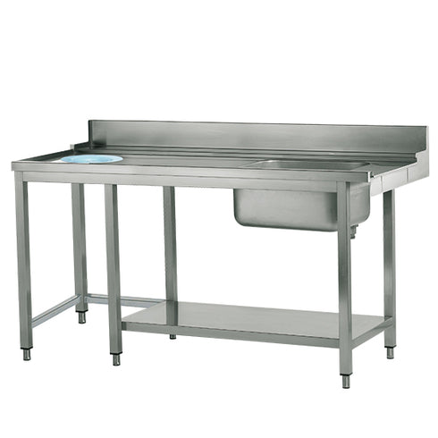 Table D'Entrée Gauche Avec Évier à Droite Et Trou à Déchets, L=1800 Mm, Z/TISFR1800