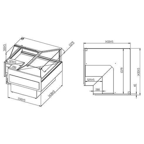 Vitrine Réfrgérée Ventilé à Viande "Unité De Coin" Avec Vitre Vertical, 0°/+4°C, Z/TM10AAA9